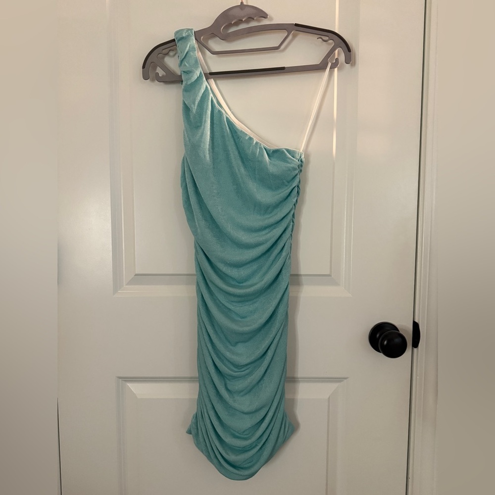 Hello Molly Vlogger Mini Dress Aqua